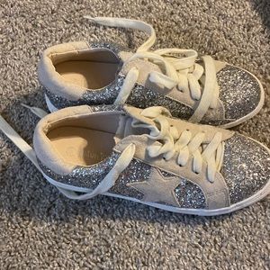 Silver glittered shoes